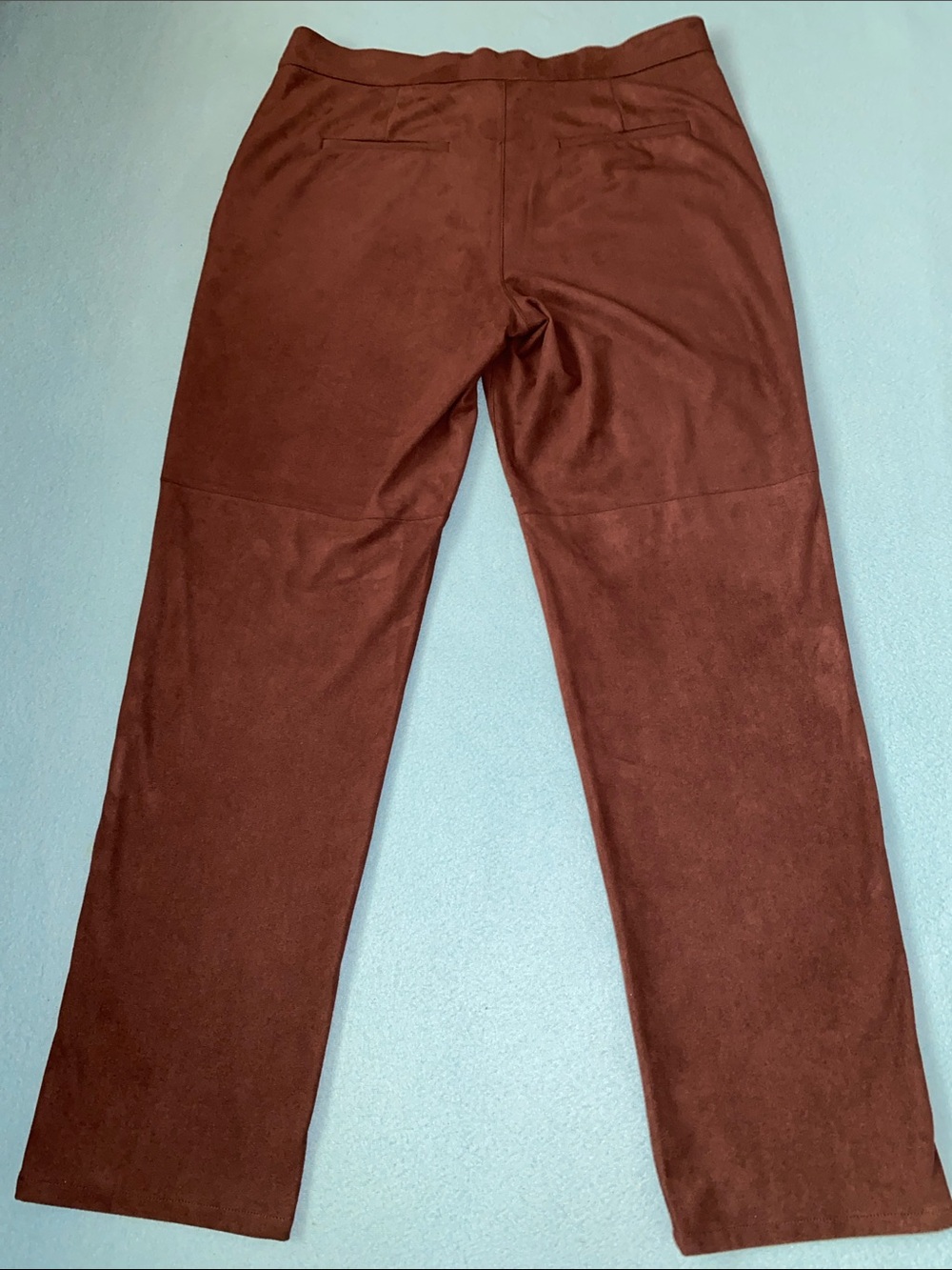 OLSEN Mona straight leg faux suede chocolate brown 2 pocket trousers NEW size 12 - Picture 4 of 13